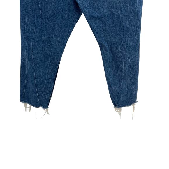 Abercrombie High Rise‎ Mom Jeans Distressed Ripped Denim Size 34 18S Short - Picture 10 of 14